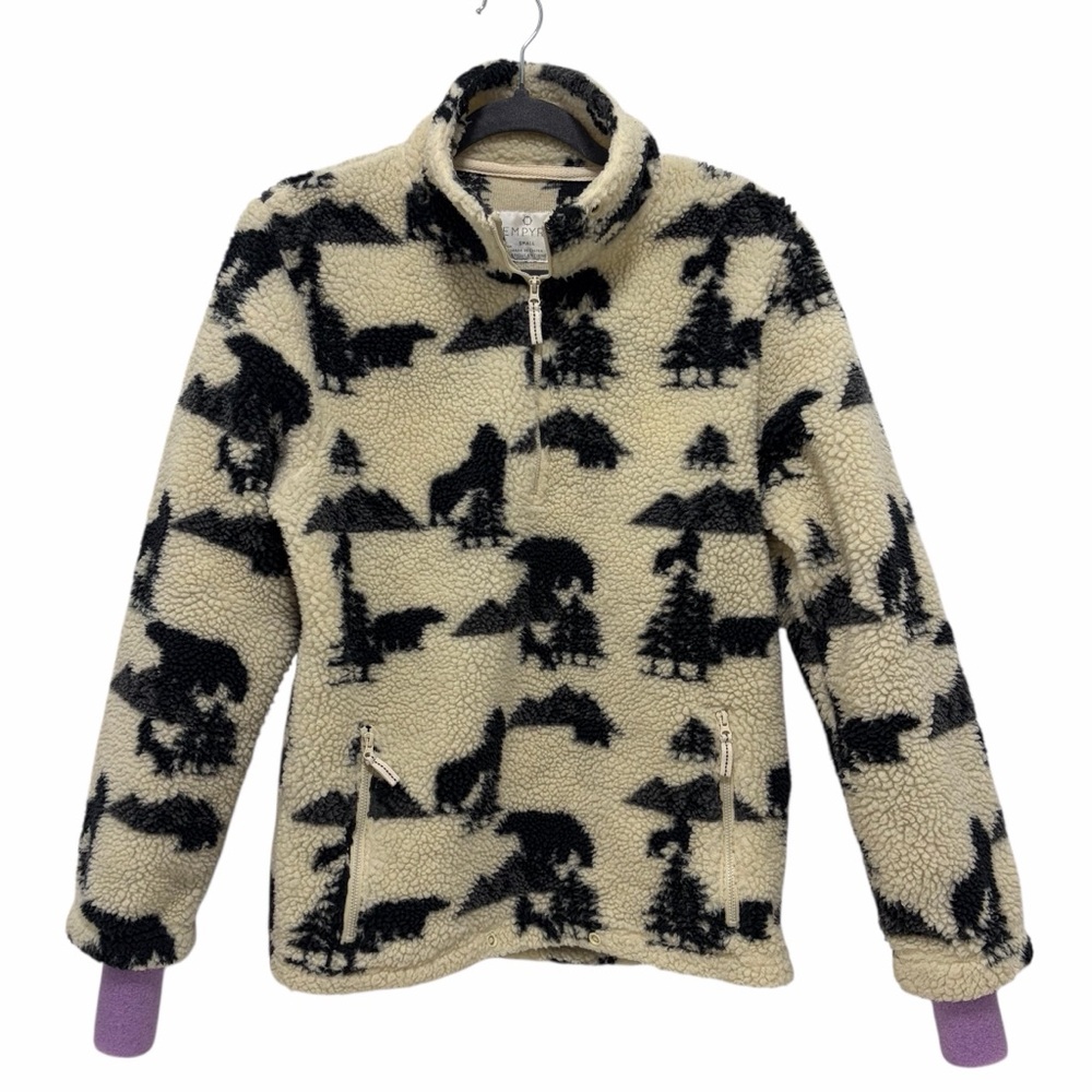 Empyre Wilderness Wildlife Print Pullover 3/4 Zip Up Fleece - Like New - Small